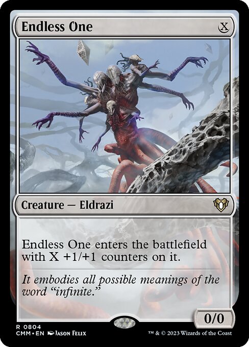 Endless One enters the battlefield with X +1/+1 counters on it.