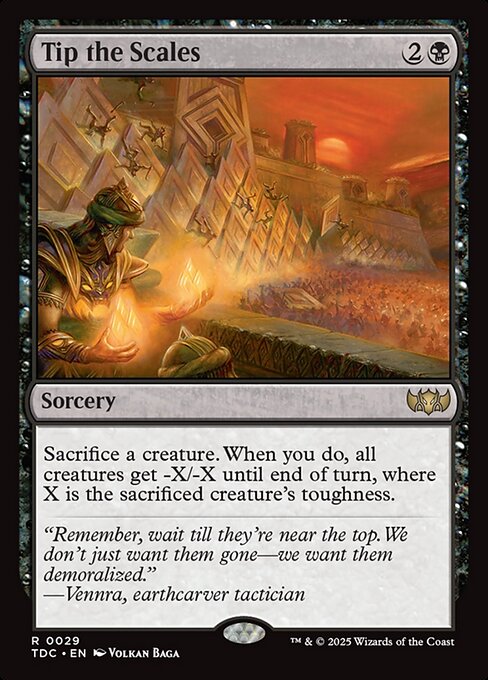 Sacrifice a creature. When you do, all creatures get -X/-X until end of turn, where X is the sacrificed creature's toughness.