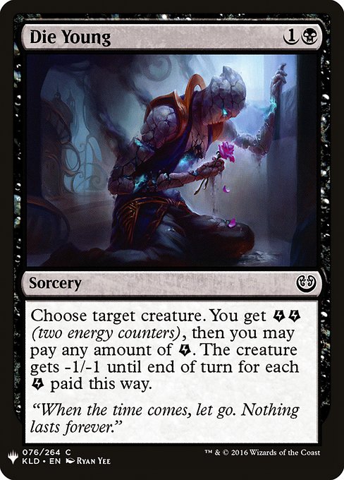 Choose target creature. You get {E}{E} (two energy counters), then you may pay any amount of {E}. The creature gets -1/-1 until end of turn for each {E} paid this way.