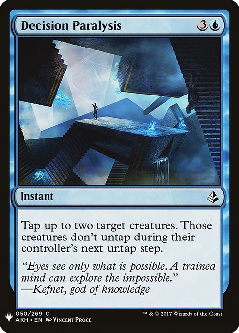 Tap up to two target creatures. Those creatures don't untap during their controller's next untap step.