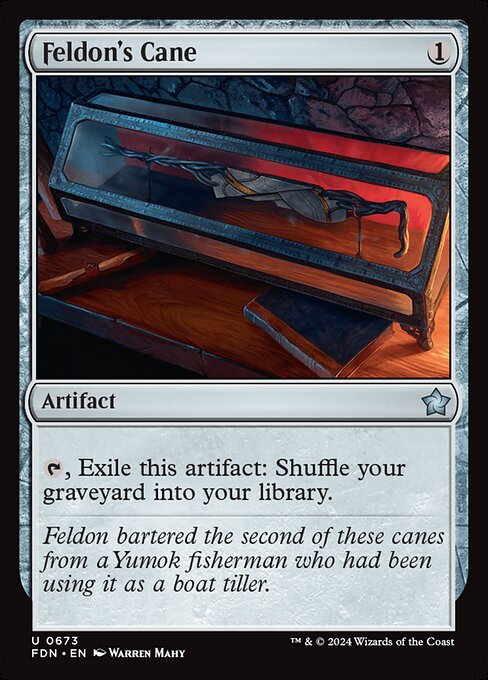{T}, Exile this artifact: Shuffle your graveyard into your library.