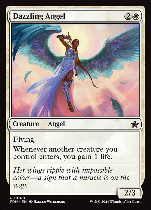 Flying
Whenever another creature you control enters, you gain 1 life.