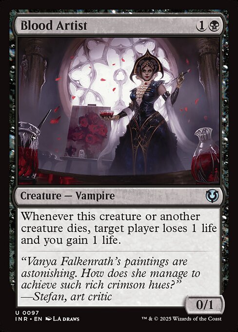 Whenever this creature or another creature dies, target player loses 1 life and you gain 1 life.