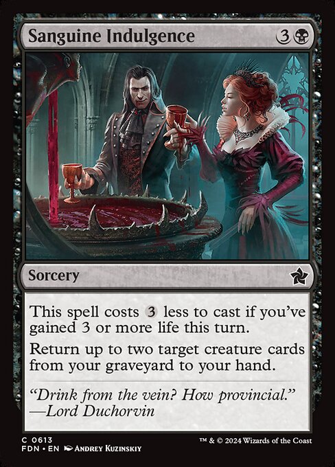 This spell costs {3} less to cast if you've gained 3 or more life this turn.
Return up to two target creature cards from your graveyard to your hand.