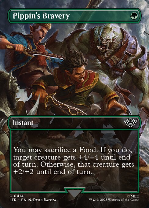 You may sacrifice a Food. If you do, target creature gets +4/+4 until end of turn. Otherwise, that creature gets +2/+2 until end of turn.