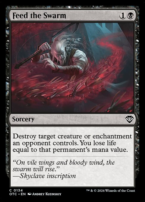 Destroy target creature or enchantment an opponent controls. You lose life equal to that permanent's mana value.