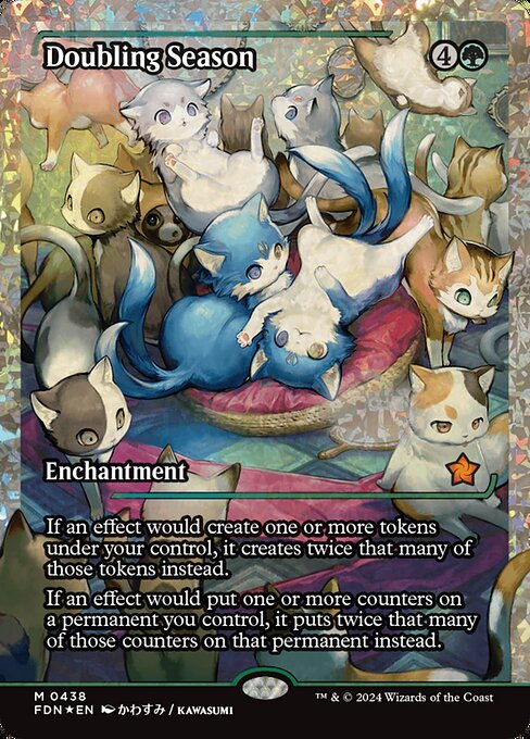 If an effect would create one or more tokens under your control, it creates twice that many of those tokens instead.
If an effect would put one or more counters on a permanent you control, it puts twice that many of those counters on that permanent instead.