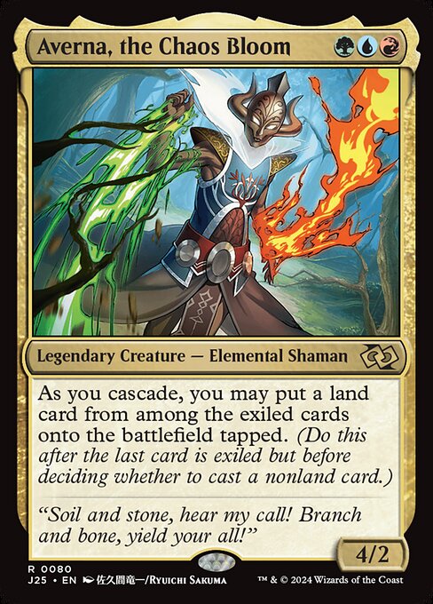 As you cascade, you may put a land card from among the exiled cards onto the battlefield tapped. (Do this after the last card is exiled but before deciding whether to cast a nonland card.)