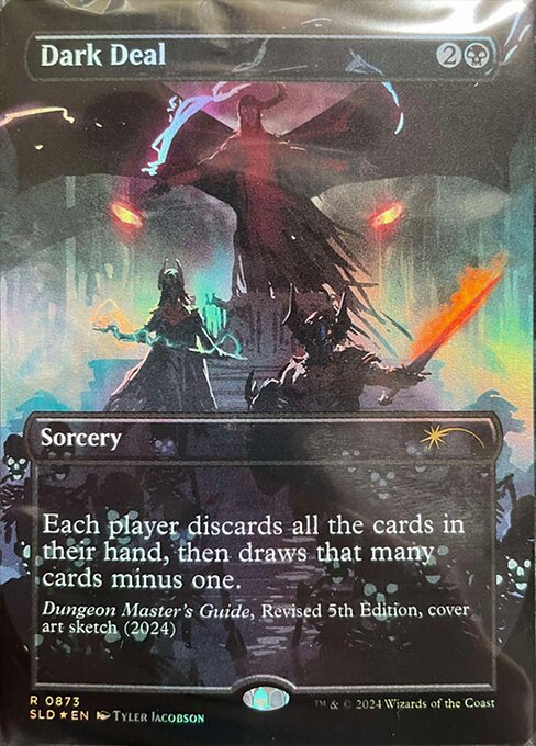 Each player discards all the cards in their hand, then draws that many cards minus one.