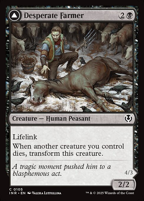 Lifelink
When another creature you control dies, transform this creature.   Lifelink