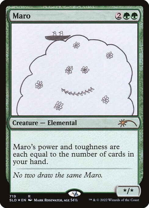 Maro's power and toughness are each equal to the number of cards in your hand.