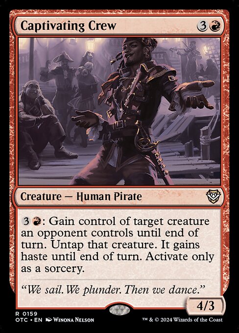 {3}{R}: Gain control of target creature an opponent controls until end of turn. Untap that creature. It gains haste until end of turn. Activate only as a sorcery.