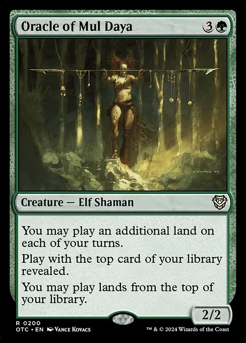 You may play an additional land on each of your turns.
Play with the top card of your library revealed.
You may play lands from the top of your library.