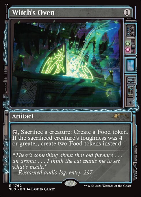 {T}, Sacrifice a creature: Create a Food token. If the sacrificed creature's toughness was 4 or greater, create two Food tokens instead. (They're artifacts with "{2}, {T}, Sacrifice this artifact: You gain 3 life.")