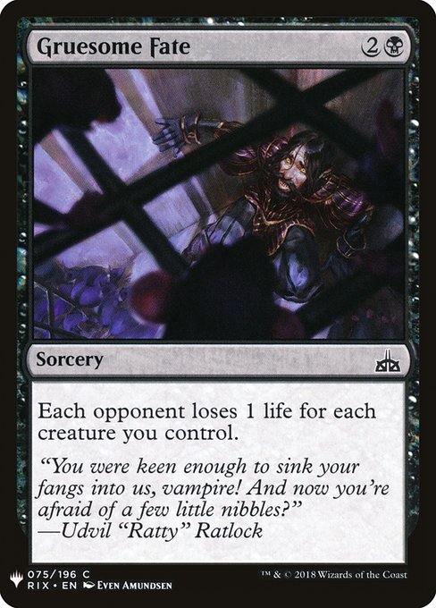 Each opponent loses 1 life for each creature you control.