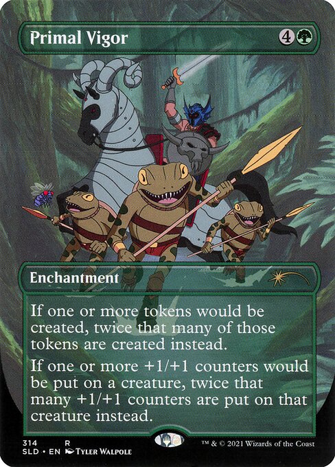 If one or more tokens would be created, twice that many of those tokens are created instead.
If one or more +1/+1 counters would be put on a creature, twice that many +1/+1 counters are put on that creature instead.