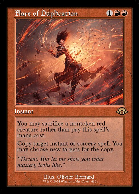 You may sacrifice a nontoken red creature rather than pay this spell's mana cost.
Copy target instant or sorcery spell. You may choose new targets for the copy.