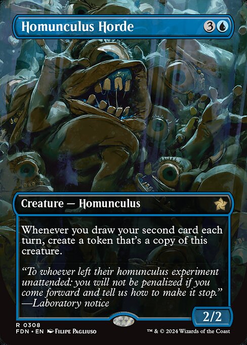 Whenever you draw your second card each turn, create a token that's a copy of this creature.