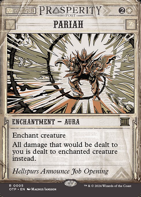 Enchant creature
All damage that would be dealt to you is dealt to enchanted creature instead.