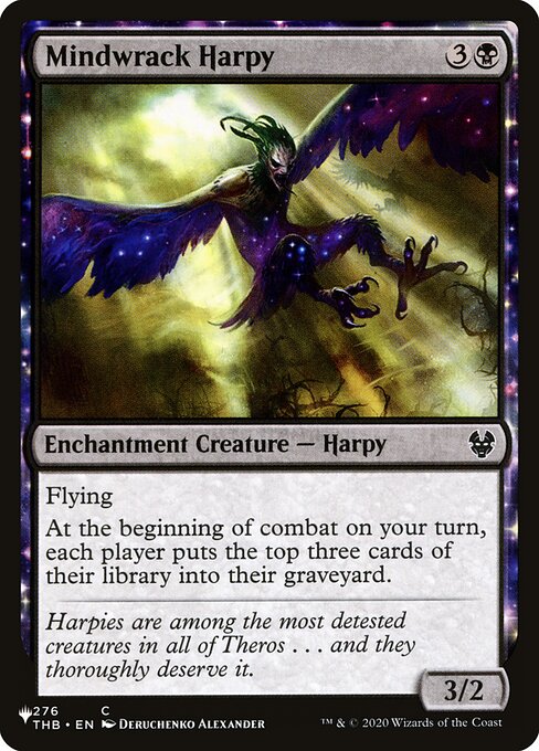 Flying
At the beginning of combat on your turn, each player mills three cards.