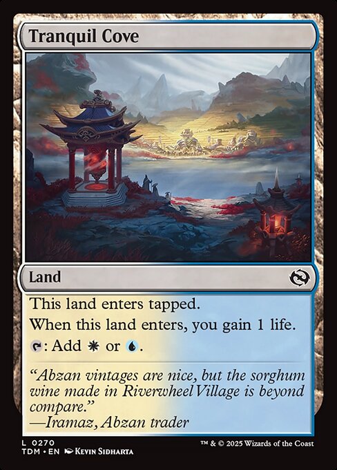 This land enters tapped.
When this land enters, you gain 1 life.
{T}: Add {W} or {U}.