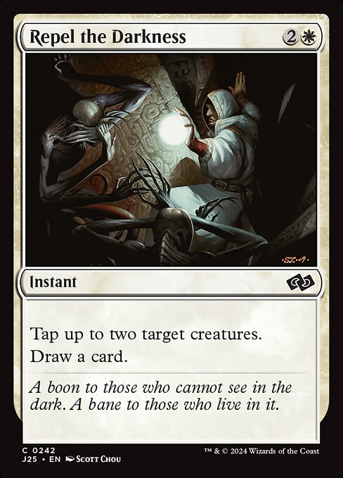 Tap up to two target creatures.
Draw a card.