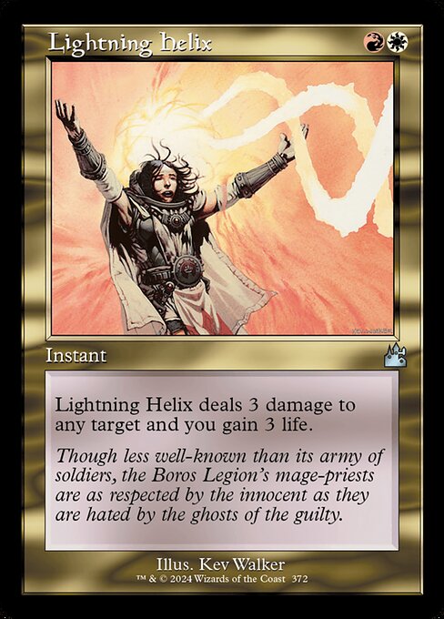 Lightning Helix deals 3 damage to any target and you gain 3 life.