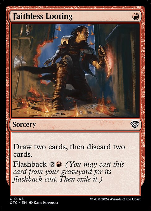 Draw two cards, then discard two cards.
Flashback {2}{R} (You may cast this card from your graveyard for its flashback cost. Then exile it.)