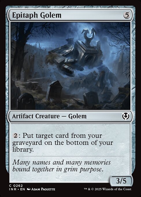 {2}: Put target card from your graveyard on the bottom of your library.