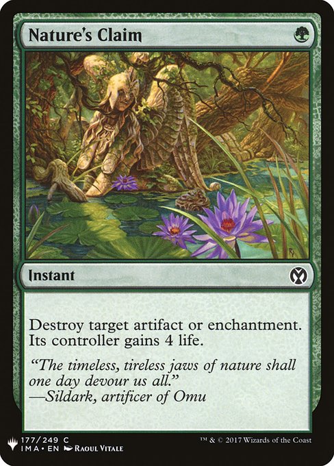Destroy target artifact or enchantment. Its controller gains 4 life.