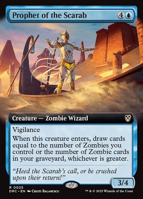 Vigilance
When this creature enters, draw cards equal to the number of Zombies you control or the number of Zombie cards in your graveyard, whichever is greater.