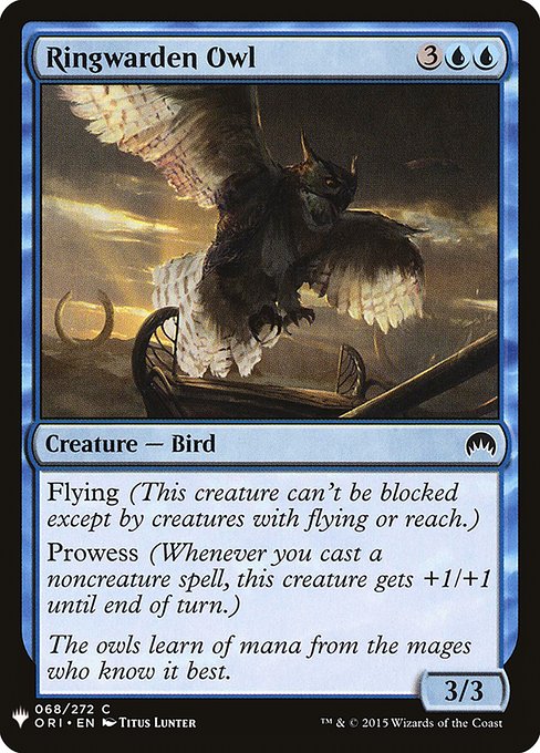 Flying (This creature can't be blocked except by creatures with flying or reach.)
Prowess (Whenever you cast a noncreature spell, this creature gets +1/+1 until end of turn.)