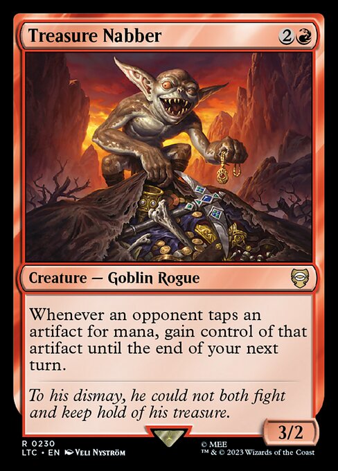 Whenever an opponent taps an artifact for mana, gain control of that artifact until the end of your next turn.