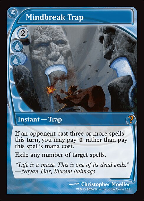 If an opponent cast three or more spells this turn, you may pay {0} rather than pay this spell's mana cost.
Exile any number of target spells.