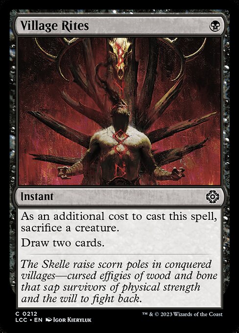 As an additional cost to cast this spell, sacrifice a creature.
Draw two cards.