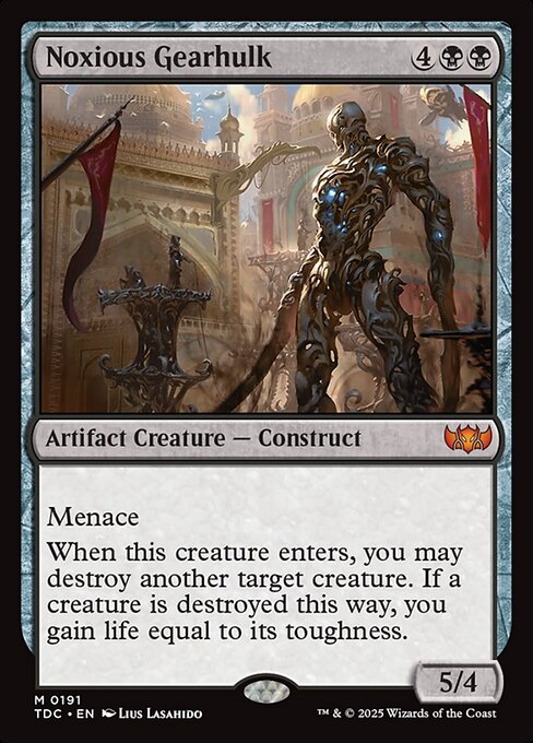 Menace
When this creature enters, you may destroy another target creature. If a creature is destroyed this way, you gain life equal to its toughness.