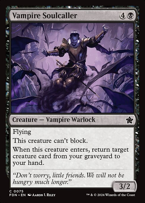 Flying
This creature can't block.
When this creature enters, return target creature card from your graveyard to your hand.