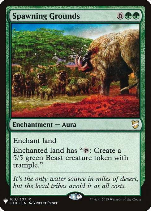 Enchant land
Enchanted land has "{T}: Create a 5/5 green Beast creature token with trample."