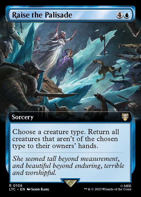Choose a creature type. Return all creatures that aren't of the chosen type to their owners' hands.