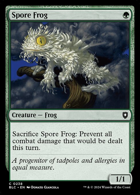 Sacrifice Spore Frog: Prevent all combat damage that would be dealt this turn.