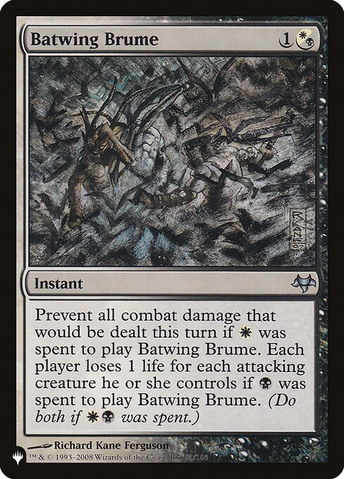Prevent all combat damage that would be dealt this turn if {W} was spent to cast this spell. Each player loses 1 life for each attacking creature they control if {B} was spent to cast this spell. (Do both if {W}{B} was spent.)