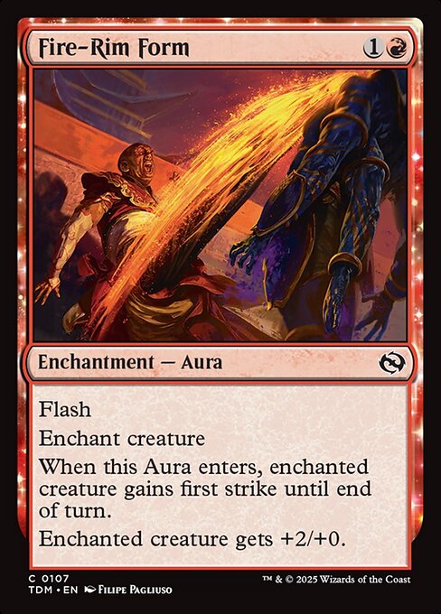 Flash
Enchant creature
When this Aura enters, enchanted creature gains first strike until end of turn.
Enchanted creature gets +2/+0.