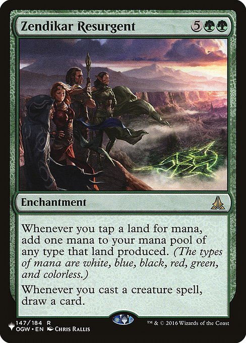 Whenever you tap a land for mana, add one mana of any type that land produced. (The types of mana are white, blue, black, red, green, and colorless.)
Whenever you cast a creature spell, draw a card.