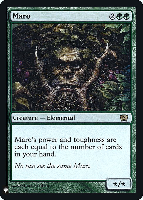 Maro's power and toughness are each equal to the number of cards in your hand.
