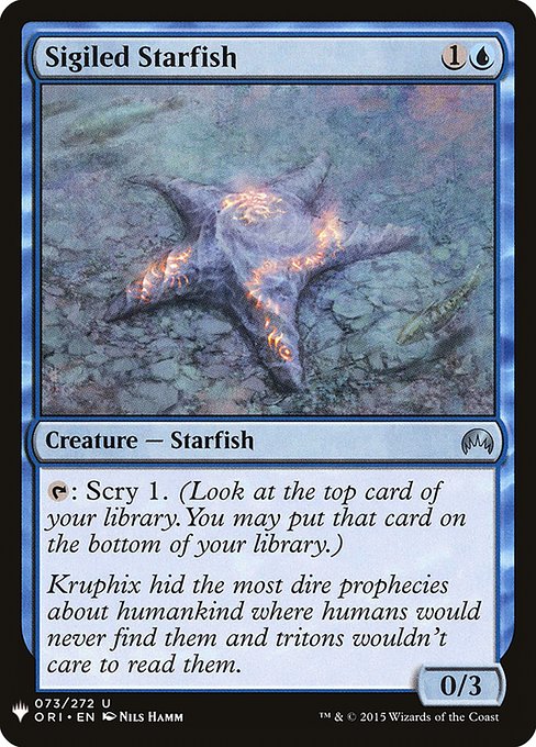 {T}: Scry 1. (Look at the top card of your library. You may put that card on the bottom.)