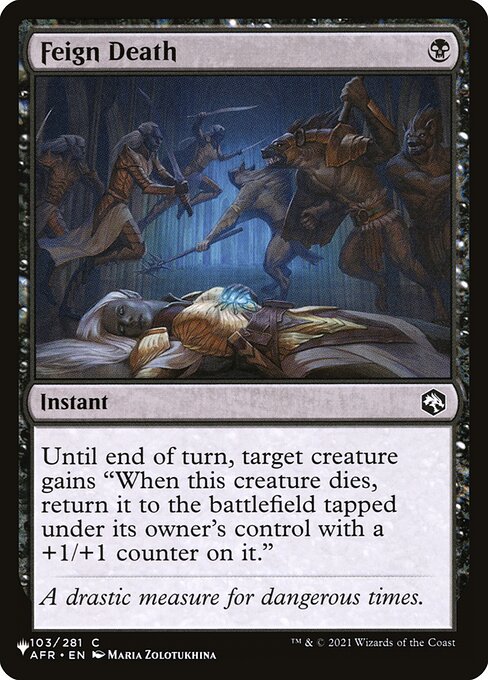 Until end of turn, target creature gains "When this creature dies, return it to the battlefield tapped under its owner's control with a +1/+1 counter on it."