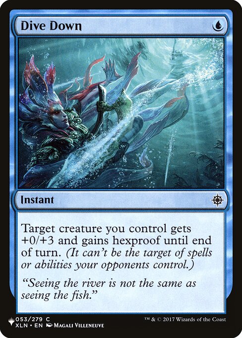 Target creature you control gets +0/+3 and gains hexproof until end of turn. (It can't be the target of spells or abilities your opponents control.)