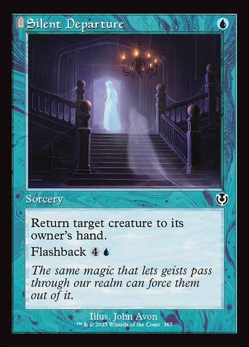 Return target creature to its owner's hand.
Flashback {4}{U} (You may cast this card from your graveyard for its flashback cost. Then exile it.)