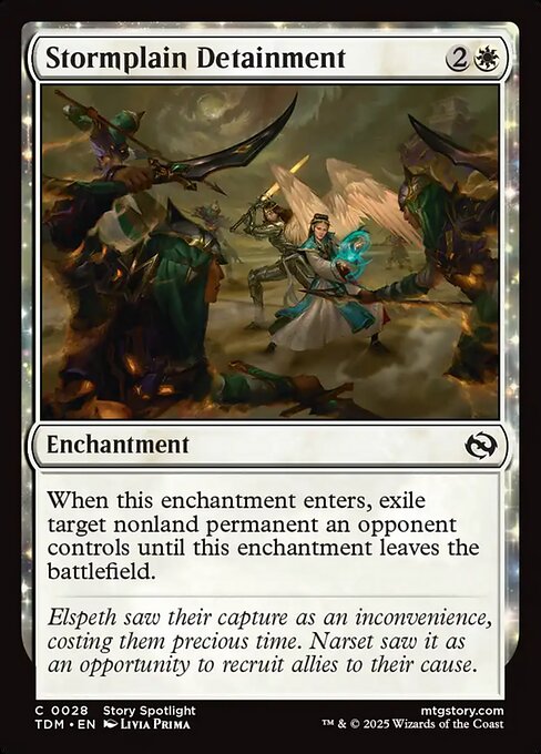 When this enchantment enters, exile target nonland permanent an opponent controls until this enchantment leaves the battlefield.