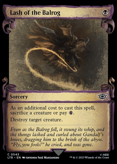 As an additional cost to cast this spell, sacrifice a creature or pay {4}.
Destroy target creature.